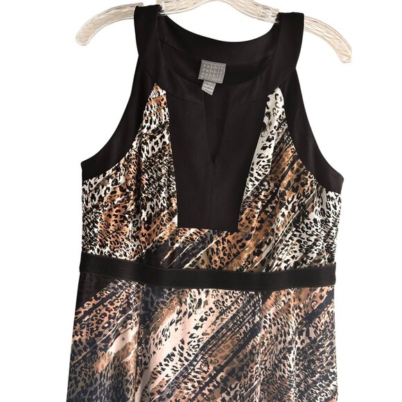 Rabbit Rabbit Rabbit Size 14 Animal Print Maxi Dress Brown Black - Picture 1 of 8